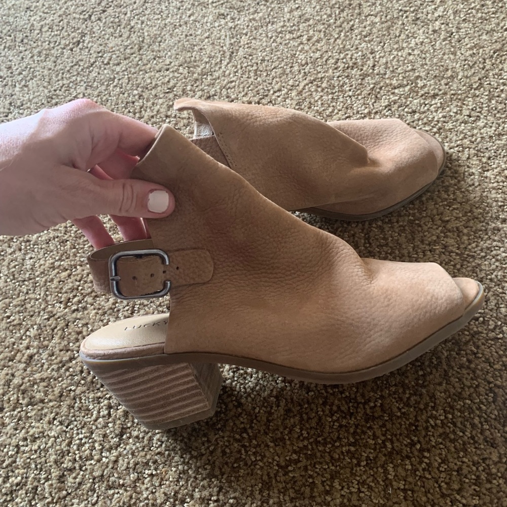 Lucky brand peep toe booties